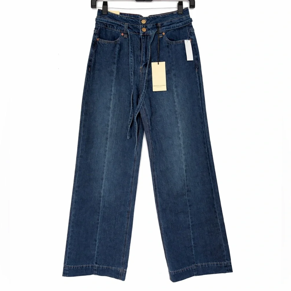 NEW SCOTCH & SODA High waisted Wide Leg COTTON Dark Blue Jeans 31” size 4,12 - Picture 5 of 16